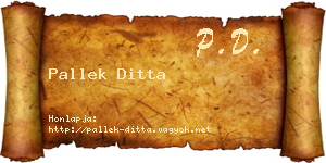 Pallek Ditta névjegykártya
